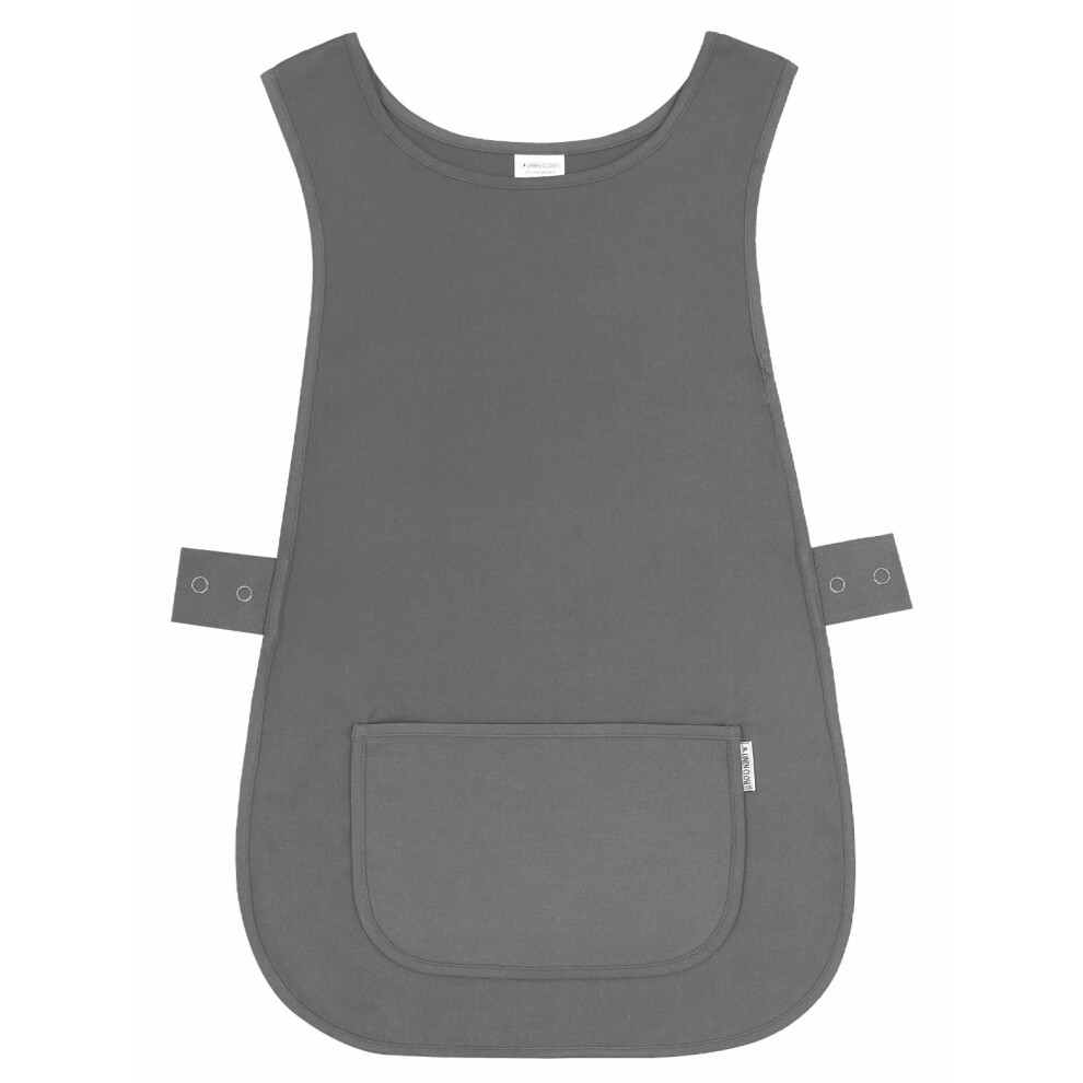 (L, Grey) Women Work Tabard With Pocket Apron For Men Cleaning, Salon, Kitchen, Gardening 5061001951260