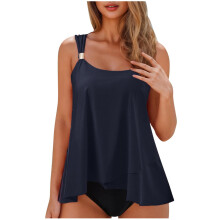 2 Piece Bathing Suits for Women Ruffle with Shorts-Black L