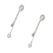 Stylish Waterdrop Crystal Drop Earrings Featuring-Gold-color