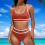 Damen-Bikini-Sets mit hoher Taille, sportliche-Schwarz M 5