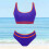 Damen-Bikini-Sets mit hoher Taille, sportliche-deeppurple S 6