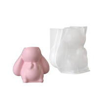 Rabbit Shape Candle Holder Moulds Silicone Texture Suitable for