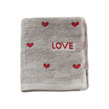 Cotton Thick Bath Towel for Valentines Day Couples-Light Grey