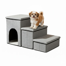 Foldable Dog Stairs, 3 Steps with Storage