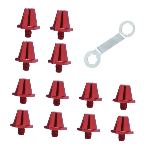 12pack Football Shoe Replacement Spikes Studs Aluminum-Red