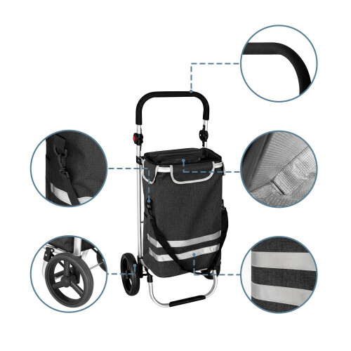 Foldable Shopping Trolley, 45L Capacity, Cooler Bag 2