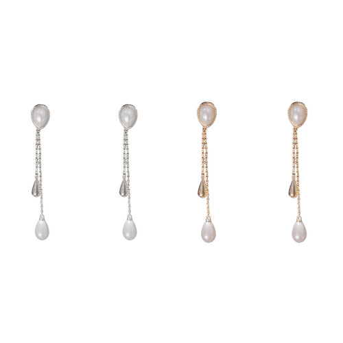Stylish Waterdrop Crystal Drop Earrings Featuring-Gold-color 1