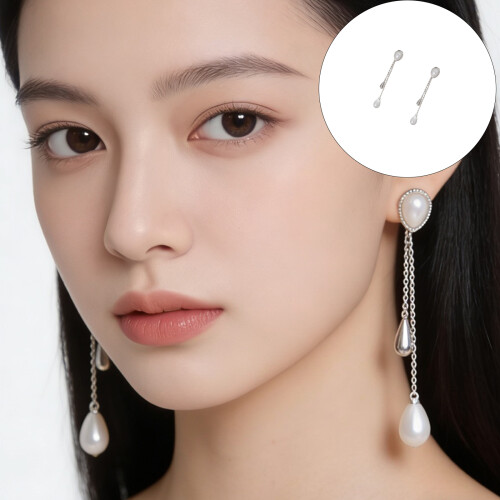 Stylish Waterdrop Crystal Drop Earrings Featuring-Gold-color 2
