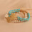 Perfect Gift Adjustable Turquoise Bead Bracelet Tree Charm-19 7