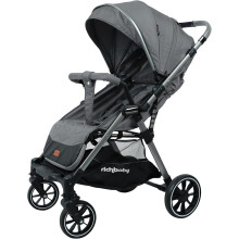 RichBaby Dash Pushchair - from Birth to 3 Years (15kg), Lightweight, Easy One-Hand Fold, Compact Stroller, Large Extendable Hood
