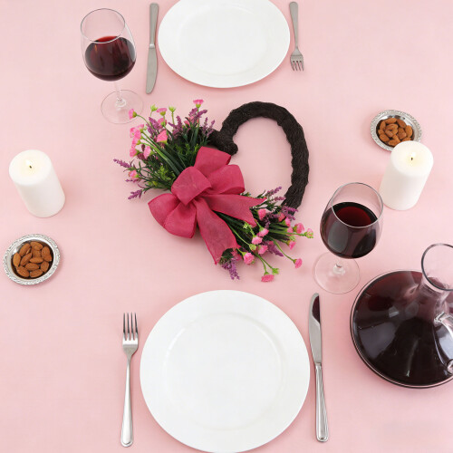 Multiple Use Floral Heart Wreath Plastic Materials for Year-5 2
