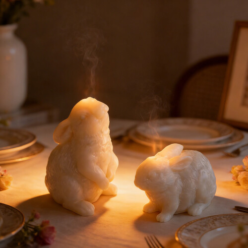 Silicone Easters Rabbits Mould For Home Candle And Craft-5395 2