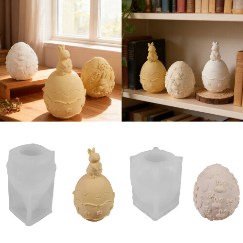 Embossed Hare Easter Eggs Silicone Molds for Resin Casting-C. 2