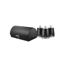 Swan Serenity 4 Piece Roll Top Bread Bin and Storage Canister Set, Matte Black, EEJB277