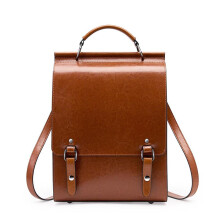 Vintage Rucksack aus PU-Leder für Damen, lässig, für Uni, Reisen und den Alltag, Schultertasche, Orange
