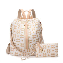 Verwandelbarer PVC-Reiserucksack für Damen, lässige Schultertasche, Alltagshandtasche mit Geldbörse