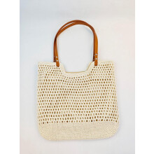 Boho-Strandtasche aus gehäkeltem Material, weiche Schultertasche mit auslaufsicherem Futter für Sommerreisen