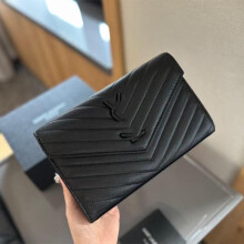 Damen-Clutch aus Caviar-Rindsleder im Envelope-Stil, große Schulter- und Umhängetasche mit Kette