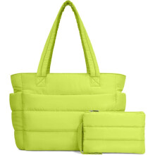 Leichte Damen-Stepptasche, gesteppte Schultertasche mit Fächern für Arbeit, Reisen und Fitnessstudio