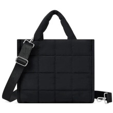 Gesteppte Damen-Umhängetasche, gepolsterte Nylon-Tragetasche, Schultertasche, Wochenendtasche