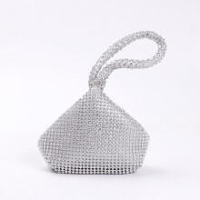 Pochette de soirée triangulaire à strass scintillants, sac à main vintage des années 1920 pour mariage ou bal de promo