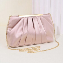 Pochette de soirée rose plissée, sac à main élégant pour mariages et bals de fin d'année
