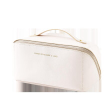 Große Kosmetiktasche aus PU-Leder, minimalistischer, tragbarer Reise-Kosmetikorganizer, multifunktionale Kulturtasche