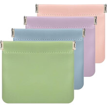 Kleine Leder-Kosmetiktasche 12 cm, wasserdicht mit Druckknopf.