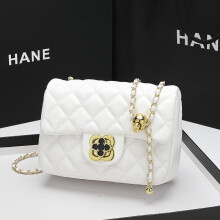 Trendige, gesteppte Leder-Umhängetasche für Damen, elegante Handtasche mit Kettenriemen