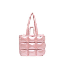 Gesteppte Damenhandtasche, weiche, flauschige Schultertasche für Alltag und Shopping