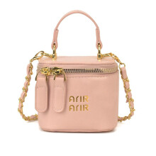 Pinkfarbene Mini-Lippenstift-Kopfhörerbox-Tasche, elegante quadratische Umhängetasche mit Kette für Damen