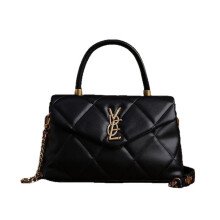 Quadratische Umhängetasche aus echtem Leder mit Steppung und Kette, elegante Crossbody-Tasche für Damen