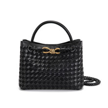 Gewebte Tragetasche für Damen, Schulterhandtasche aus Leder, elegante Henkeltasche