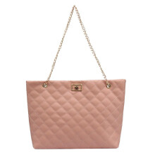 Bestickte Stepptasche, geräumige Umhängetasche mit Kette für Damen