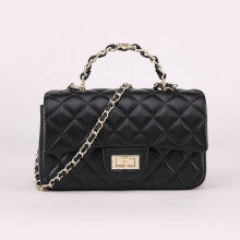 Gesteppte Umhängetasche aus veganem Leder, Mini-Schultertasche für Damen