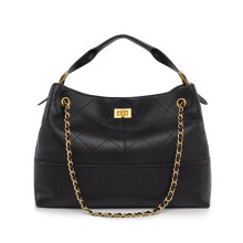 Gesteppte Tasche aus weichem Lammleder, Schultertasche mit goldenem Kettenhenkel