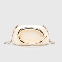 Dames avondclutch van PU-leer, schoudertas met metalen ketting