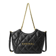 Geräumige gesteppte Echtleder-Tasche mit Kette, elegante Alltags-Handtasche für Damen.