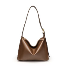 Minimalistische weiche braune Ledertasche, geräumige Damen-Umhängetasche – Neuheit 2026