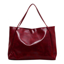 Große, rote Retro-Tragetasche, stilvolle und vielseitige Schultertasche mit Henkel für Damen
