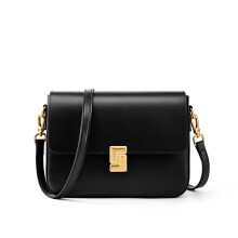 Minimalistische Echtleder-Schultertasche, leichte Reisetasche mit abnehmbarem Riemen und Metallfüßen