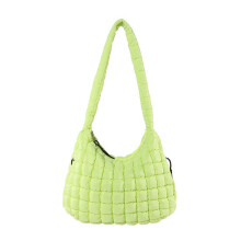 Karierte, gesteppte Cloud Bag, leichte, plissierte Crossbody- und Hobo-Handtasche