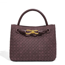 Gewebte Ledertasche, Henkeltasche für Damen