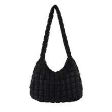 Karierte, gesteppte Cloud Bag, leichte, plissierte Crossbody- und Hobo-Handtasche