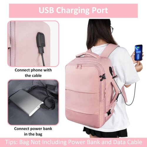 Modischer, geräumiger Freizeitrucksack/Laptop-Rucksack für Schule und Freizeit in Pink 1