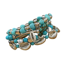 Festive Bohemian Beaded Bracelet Turquoise Handmade-Section 1