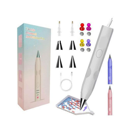 1 Set: Electric Suction Wireless Drill Pen Set with 4-White