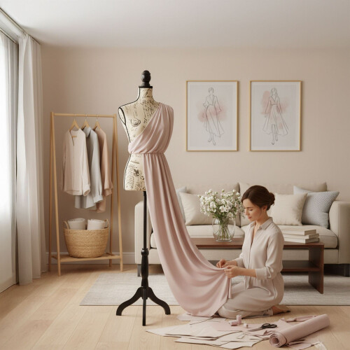 Dress Form with Stand, Adjustable, Letter Print, Size 36/38