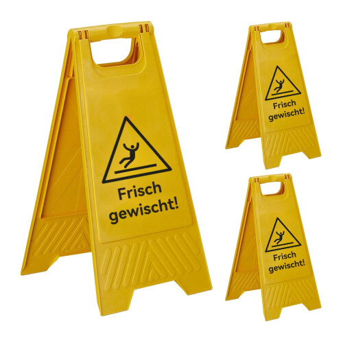 Wet Floor Sign Set, 3-Pack, Folding, Double-Sided 1