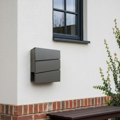 Wall-Mounted Letterbox with Magazine Holder and Rain Cover 2